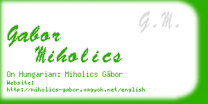 gabor miholics business card
